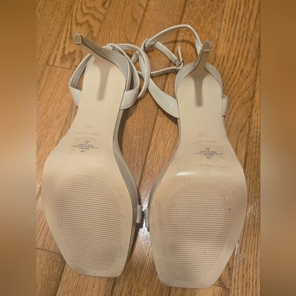 Nine West Patent Leather Cream Strappy Heels - Picture 8 of 9